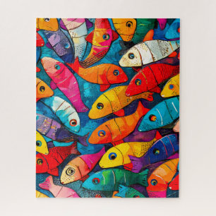 Puzzle Patrón de pez multicolor