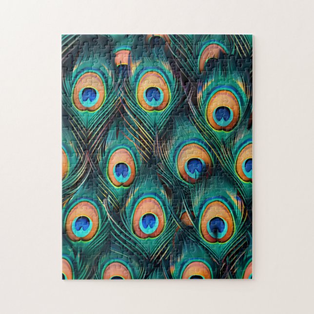 Puzzle Patrón de plumas de pavo real (Vertical)