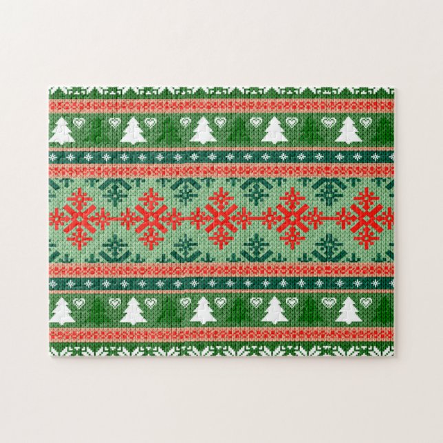 Puzzle Patrón de punteado de navidades (Horizontal)