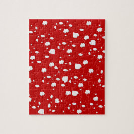 Puzzle patrón de puntos con hongo de toadstool rojo