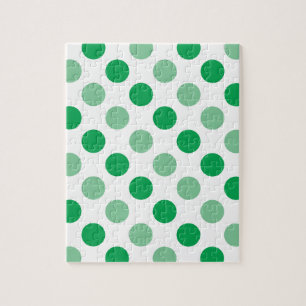 Puzzle Patrón de puntos de polka verde