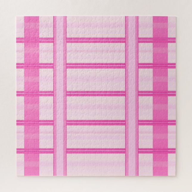 Puzzle Patrón de raya de gingham rosa (Vertical)