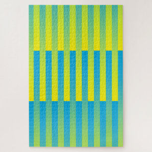 Puzzle Patrón de rayas azul amarillo verde