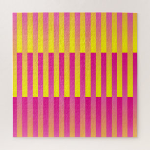 Puzzle Patrón de rayas naranja amarillo rosa