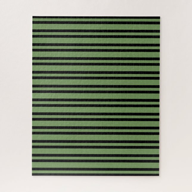 Puzzle Patrón de rayas negras verdes (Vertical)