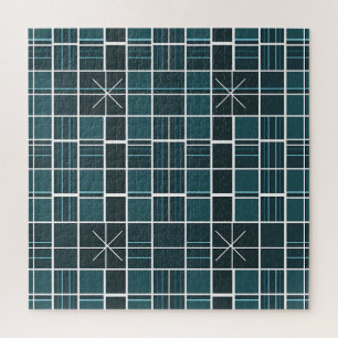 Puzzle Patrón de rejilla de color verde oscuro con acento