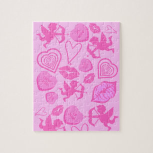 Puzzle Patrón de San Valentín rosa