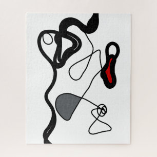 Puzzle Patrón de sujeción: Resumen negro, blanco, gris y 