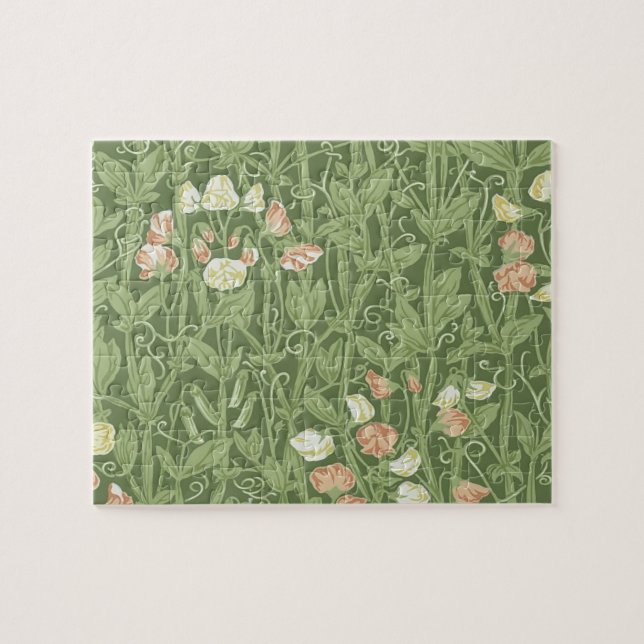 Puzzle Patrón de Sweet Pea de William Morris Botánico Vin (Horizontal)