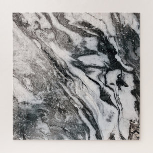 Puzzle Patrón de textura de mármol blanco y negro