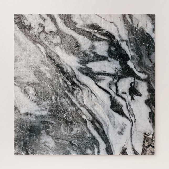 Puzzle Patrón de textura de mármol blanco y negro (Vertical)