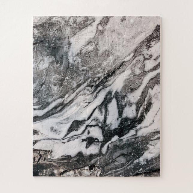 Puzzle Patrón de textura de mármol blanco y negro (Vertical)