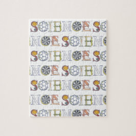 Puzzle Patrón de tipografía científica
