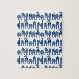 Puzzle Patrón de Traseros de Perro Azul
