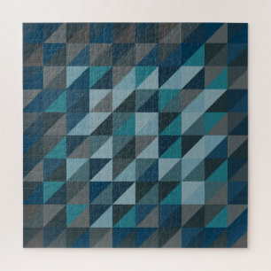 Puzzle Patrón de triángulo geométrico en azul y gris