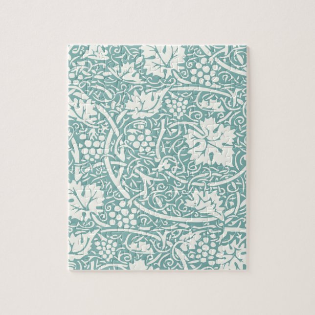 Puzzle Patrón de uva William Morris turquesa (Vertical)