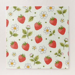 Puzzle Patrón de Verano de Flor de Fresa