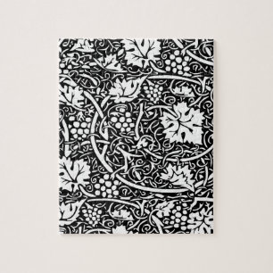 Puzzle Patrón de vid de uva negra y blanca de William Mor