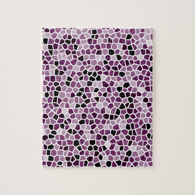 Puzzle Patrón de vidrio manchado magenta púrpura rosado (Vertical)