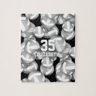 Puzzle Patrón de voleibol blanco gris plateado