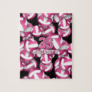 Puzzle Patrón de voleibol blanco rosa brillante