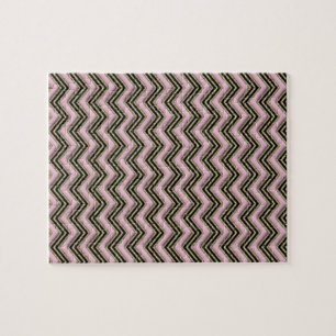 Puzzle Patrón de zigzag negro y rosa