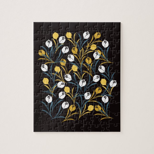 Puzzle Patrón elegante de flor tulipán (Vertical)