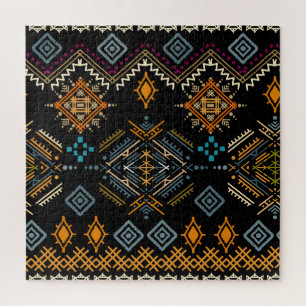Puzzle Patrón étnico de ornamento boho sin foco
