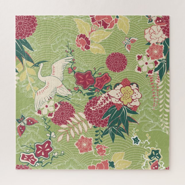 Puzzle Patrón floral asiático (Vertical)