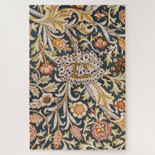 Puzzle Patrón floral azul vintage Trent de William Morris