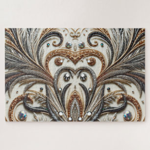 Puzzle Patrón floral brillante con piedra gemela