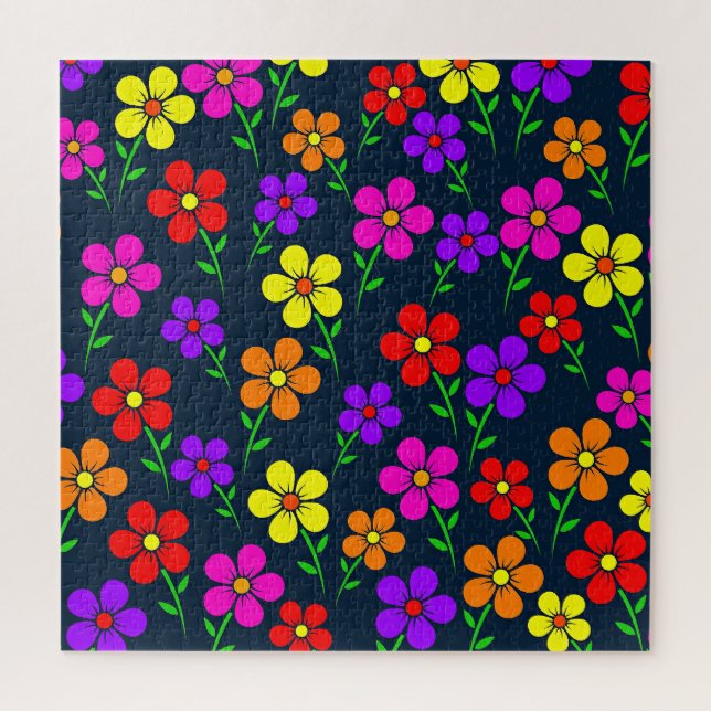 Puzzle Patrón floral colorido (Vertical)