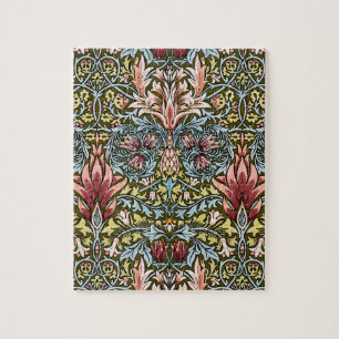 Puzzle Patrón floral de cabeza de serpiente de William Mo