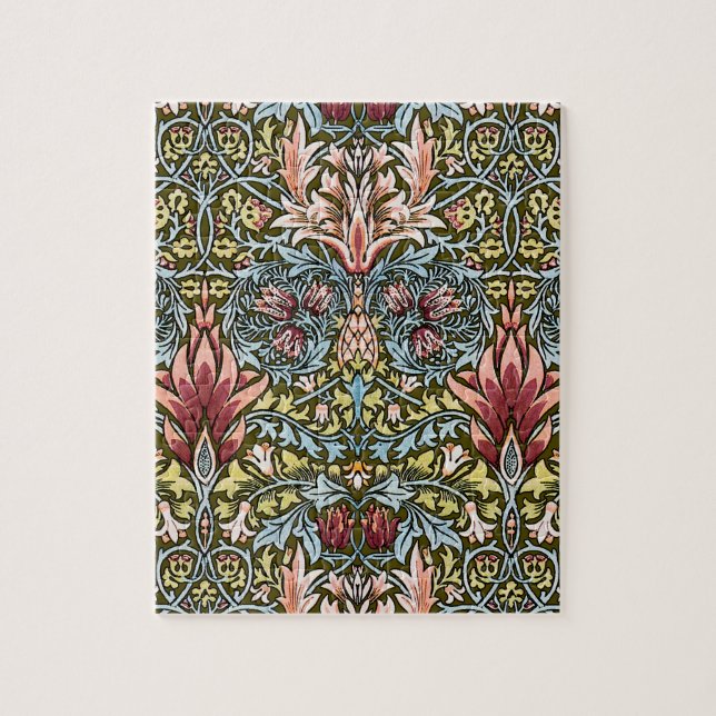 Puzzle Patrón floral de cabeza de serpiente de William Mo (Vertical)