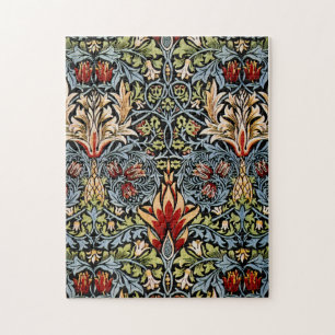 Puzzle Patrón floral de cabeza de serpiente de William Mo
