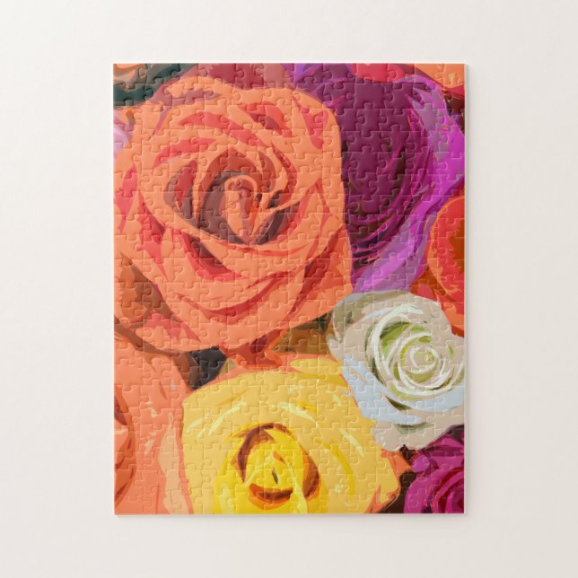 Puzzle Patrón floral de rosas (Vertical)