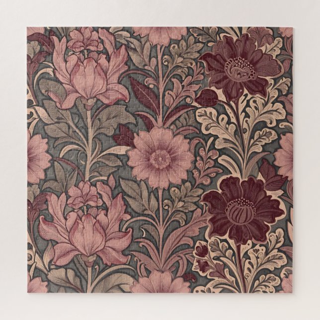 Puzzle Patrón floral inspirado en William Morris (Vertical)
