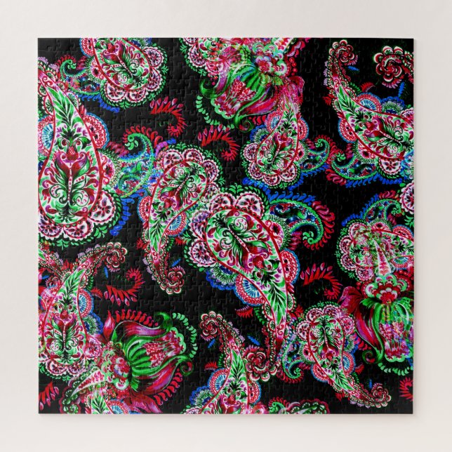 Puzzle Patrón Floral Paisley, Origen Étnico. (Vertical)
