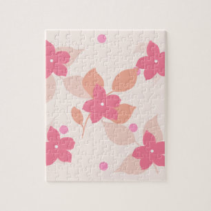 Puzzle Patrón floral rosado