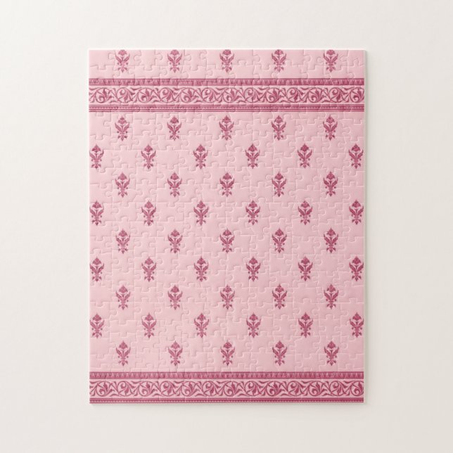 Puzzle Patrón floral rosado (Vertical)