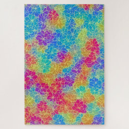 Puzzle Patrón floral tropical colorido difícil adulto