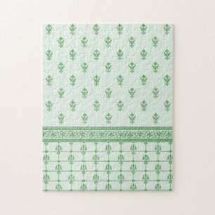 Puzzle Patrón floral verde