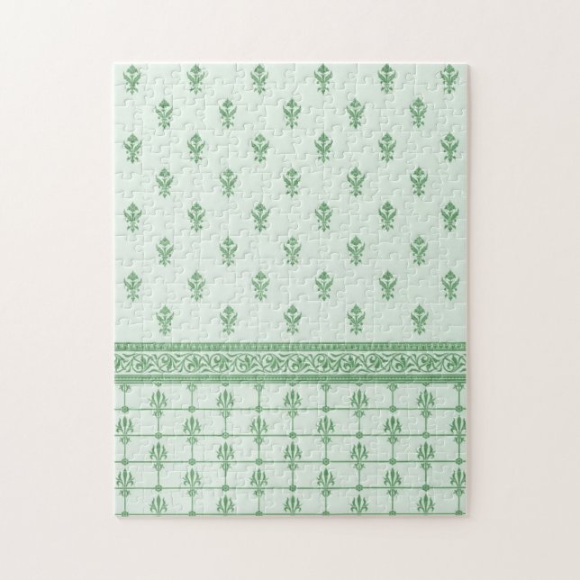 Puzzle Patrón floral verde (Vertical)