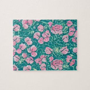 Puzzle Patrón Floral Vintage Con Flores De Colores Pastel