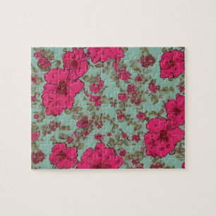 Puzzle Patrón Floral Vintage Con Flores De Colores Pastel