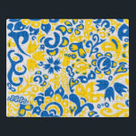 Puzzle Patrón folclórico con los colores de la bandera uc<br><div class="desc">Patrón folclórico con los colores de la bandera ucraniana azul y amarillo</div>