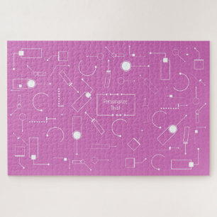 Puzzle Patrón futurista: Violeta (texto blanco) 006