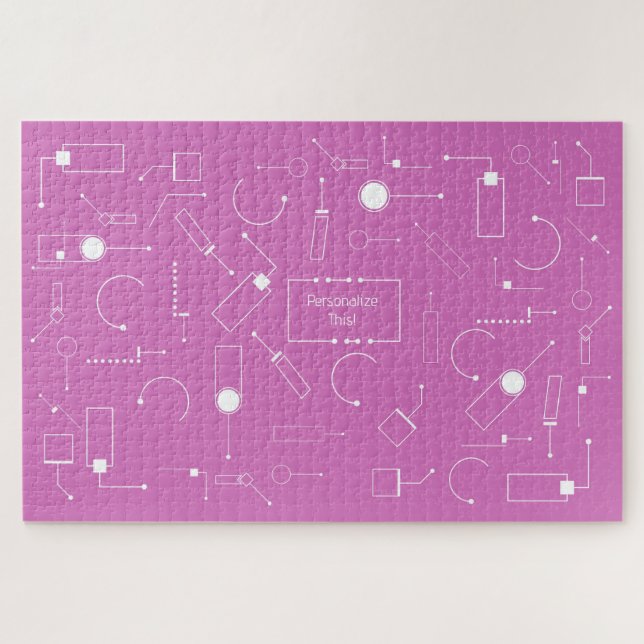 Puzzle Patrón futurista: Violeta (texto blanco) 006 (Horizontal)