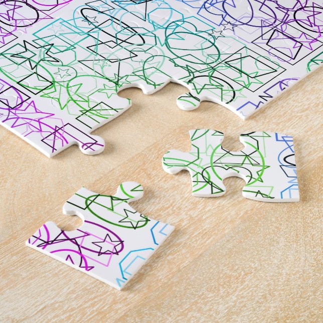 Puzzle Patrón geométrico abstracto | Baldosa y filtrada | (Lado)