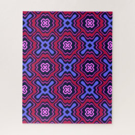 Puzzle Patrón geométrico arábigo en rosa vibrante y bl